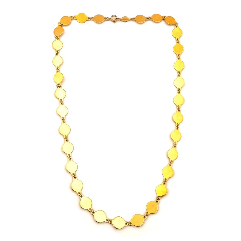 Vintage Freirich Disc Necklace Gold Tone Signed